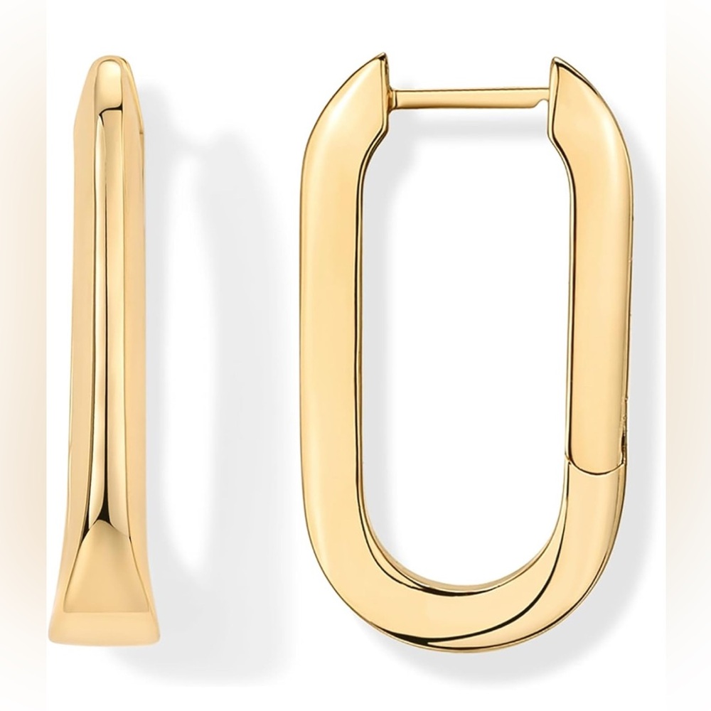 Gold Oval Shape Women Earrings